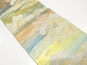 アンティーク　樹木に草葉模様織出し袋帯（材料）